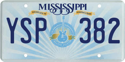 MS license plate YSP382