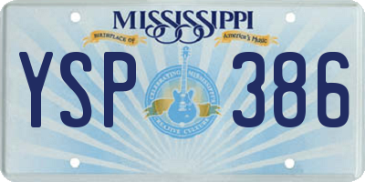 MS license plate YSP386