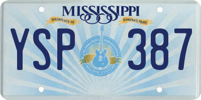 MS license plate YSP387