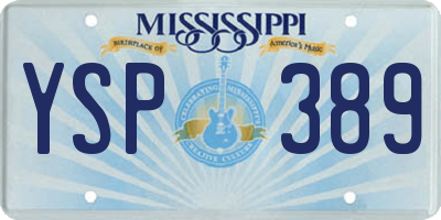 MS license plate YSP389