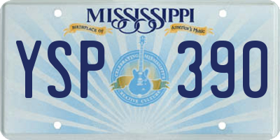 MS license plate YSP390