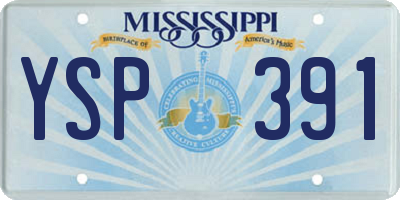 MS license plate YSP391