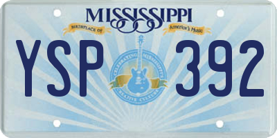 MS license plate YSP392
