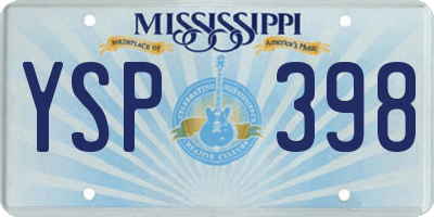 MS license plate YSP398