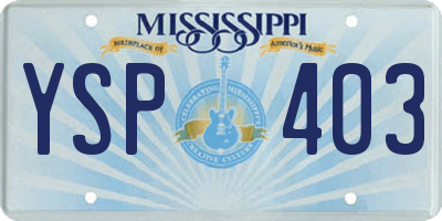 MS license plate YSP403