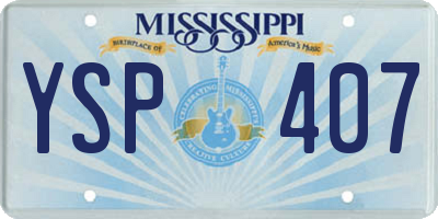 MS license plate YSP407