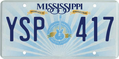 MS license plate YSP417