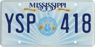 MS license plate YSP418