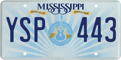MS license plate YSP443