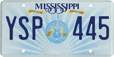 MS license plate YSP445