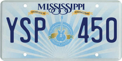 MS license plate YSP450