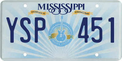 MS license plate YSP451