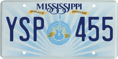 MS license plate YSP455