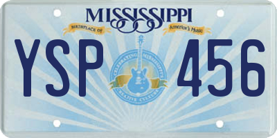 MS license plate YSP456