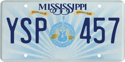 MS license plate YSP457