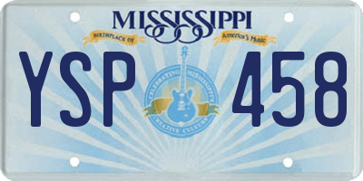 MS license plate YSP458