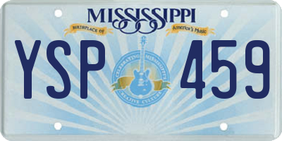 MS license plate YSP459
