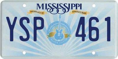 MS license plate YSP461