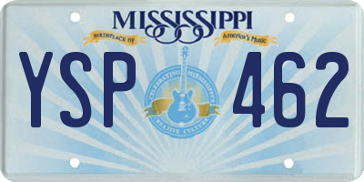 MS license plate YSP462