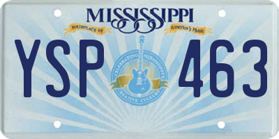 MS license plate YSP463
