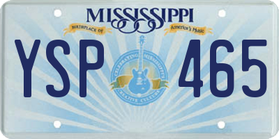 MS license plate YSP465