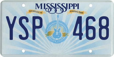 MS license plate YSP468