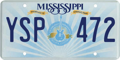 MS license plate YSP472