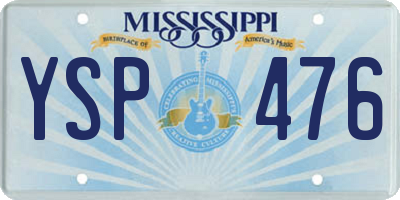 MS license plate YSP476