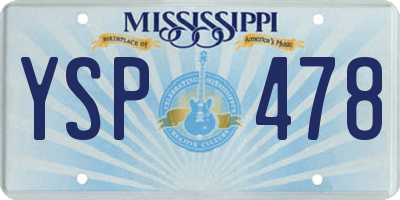 MS license plate YSP478