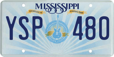 MS license plate YSP480