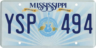 MS license plate YSP494