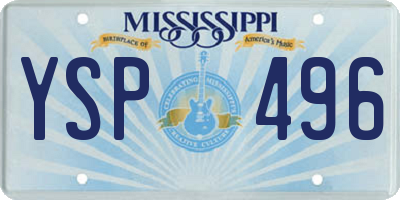 MS license plate YSP496