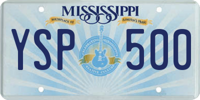 MS license plate YSP500