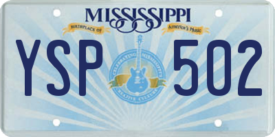 MS license plate YSP502