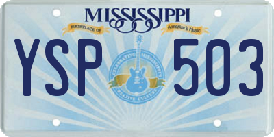 MS license plate YSP503