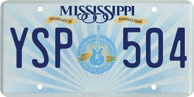 MS license plate YSP504