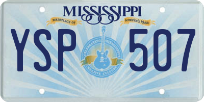 MS license plate YSP507