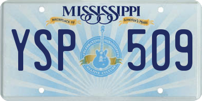 MS license plate YSP509