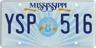 MS license plate YSP516