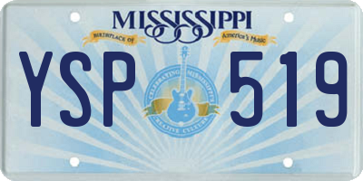 MS license plate YSP519