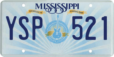 MS license plate YSP521