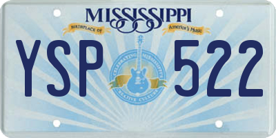 MS license plate YSP522