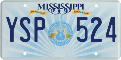 MS license plate YSP524