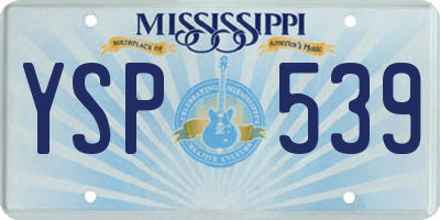 MS license plate YSP539
