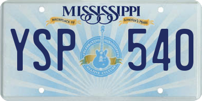 MS license plate YSP540