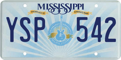 MS license plate YSP542