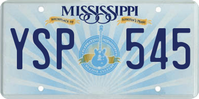 MS license plate YSP545