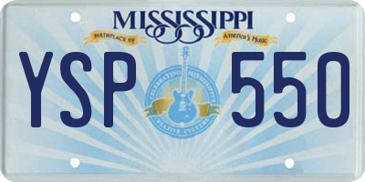 MS license plate YSP550