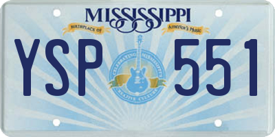 MS license plate YSP551