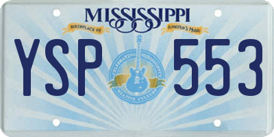 MS license plate YSP553